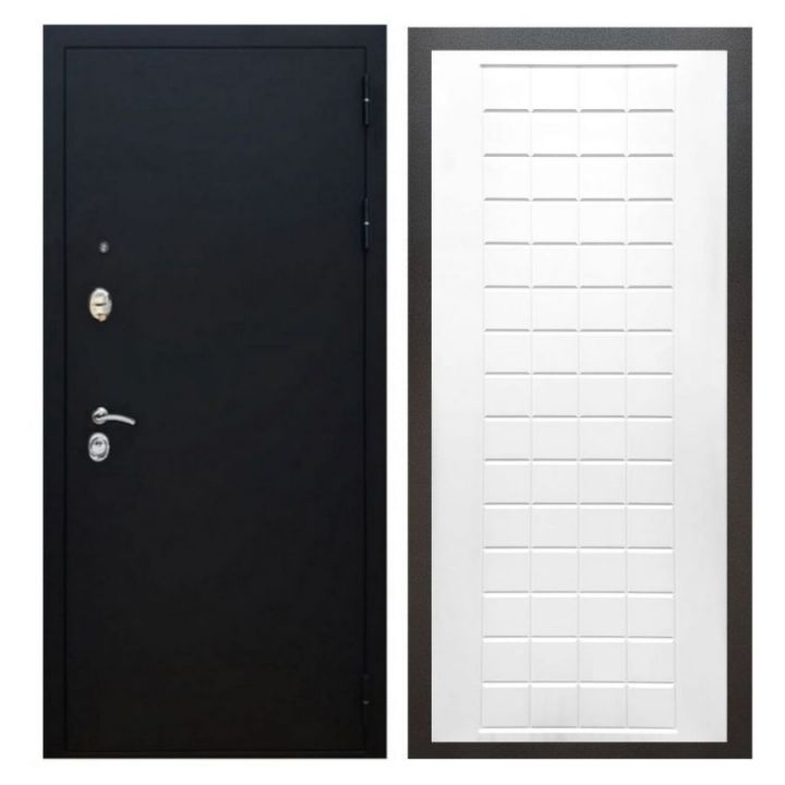 Дверь входная металлическая Great Doors X5 Черный муар ФЛ-256 Белый Софт
