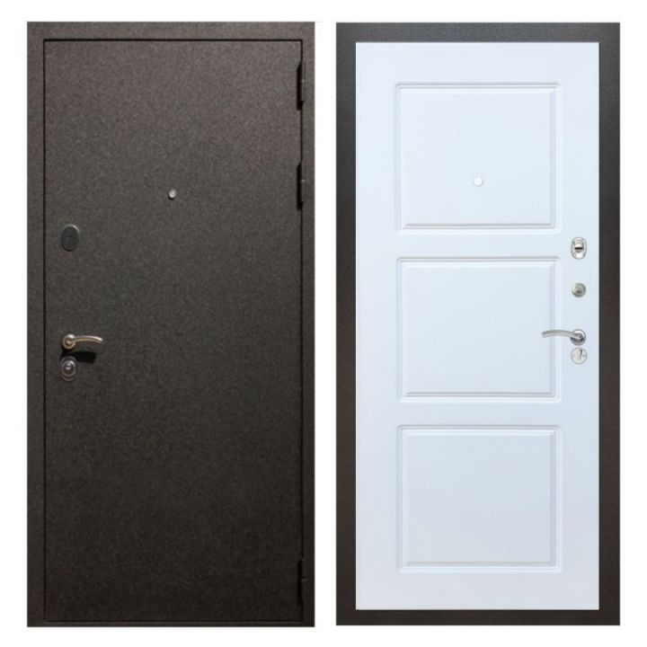 Дверь входная металлическая Great Doors X5 Черный крокодил ФЛ-3 Белый Софт