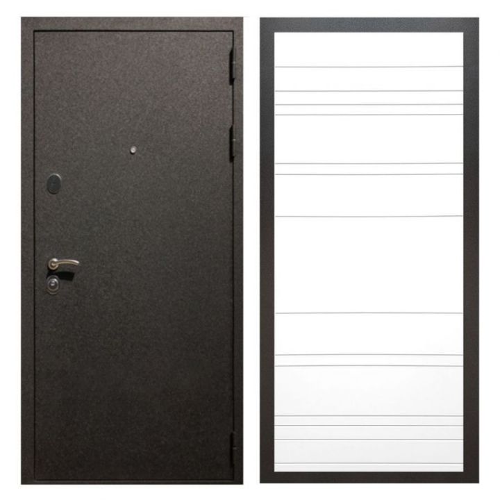 Дверь входная металлическая Great Doors X5 Черный крокодил ФЛ-14 Белый Софт