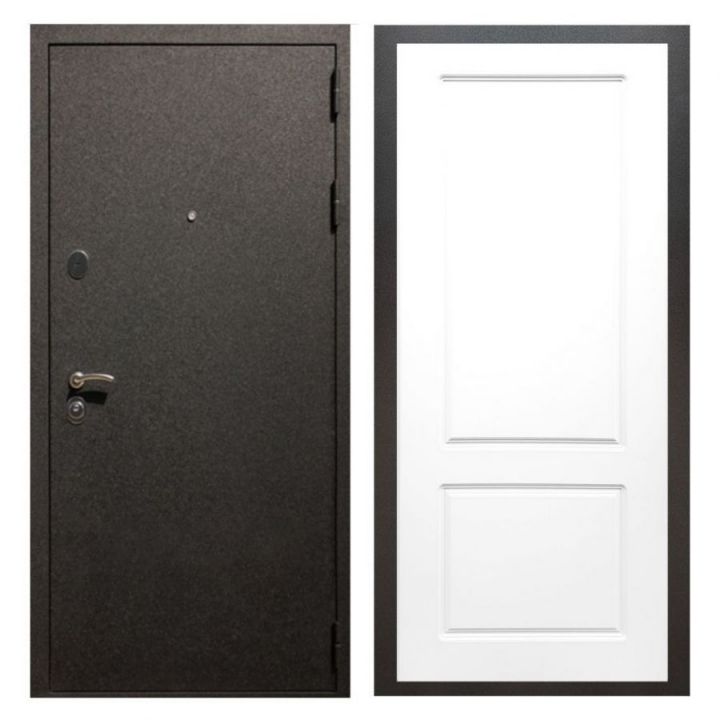 Дверь входная металлическая Great Doors X5 Черный крокодил ФЛ-117 Белый Софт