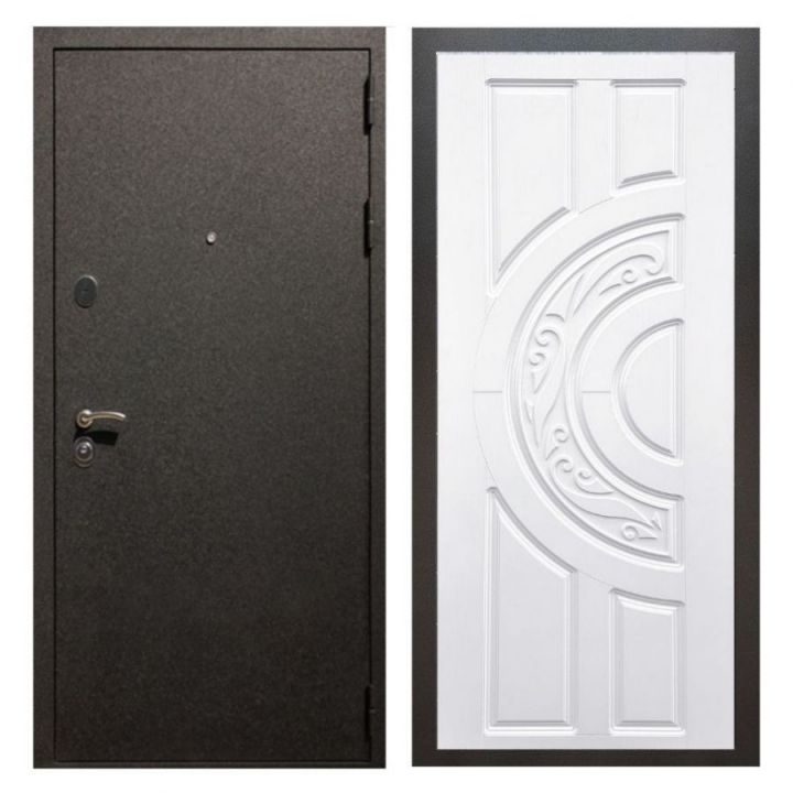 Дверь входная металлическая Great Doors X5 Черный крокодил ФЛ-232 Белый Софт
