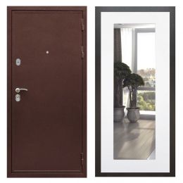 Дверь входная Great Doors Х5 Антик Медь Зеркало 18 Белый Софт