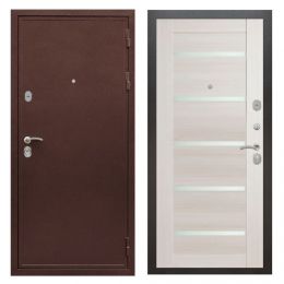 Дверь входная металлическая Great Doors Х5 Антик Медь Царга СБ-14 Лиственница беж Белый Лакобель