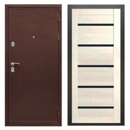 Дверь входная металлическая Great Doors Х5 Антик Медь Царга СБ-14 Лиственница беж Темный Лакобель