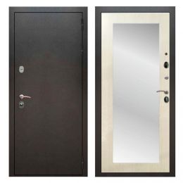 Дверь входная Great Doors Х5 Серебро Антик Зеркало 18 Лиственница беж