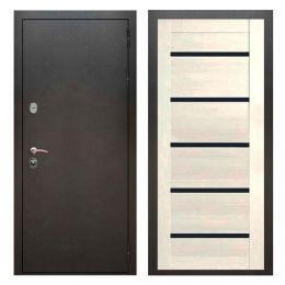 Дверь входная Great Doors Х5 Серебро Антик  Царга СБ-14 Лиственница беж Темный Лакобель