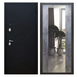 Дверь входная Great Doors X5 Черный муар Зеркало Макси Бетон Темный