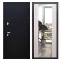 Дверь входная Great Doors X5 Черный муар Зеркало Макси Сандал Светлый