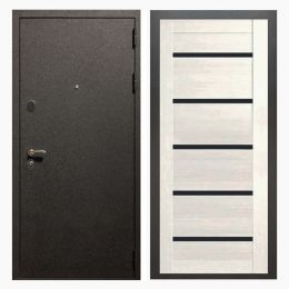 Дверь входная металлическая Great Doors X5 Черный крокодил Царга СБ-14 Лиственница беж Темный Лакобель