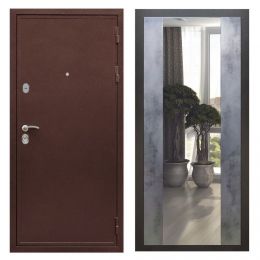 Дверь входная Great Doors Х5 Антик Медь Зеркало Макси Бетон Темный