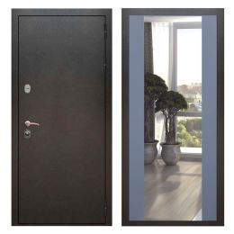 Дверь входная Great Doors Х5 Серебро Антик  Зеркало Макси Силк Титан
