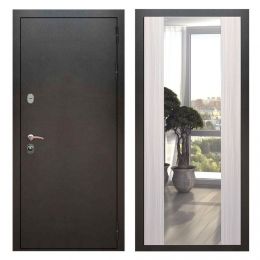 Дверь входная Great Doors Х5 Серебро Антик  Зеркало Макси Сандал Светлый