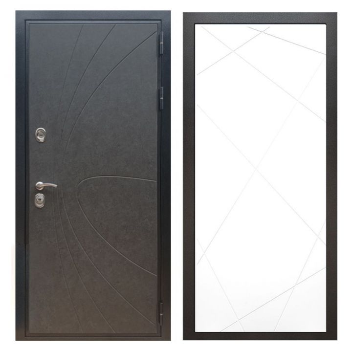 Дверь входная Great Doors X248 Штукатурка Графит ФЛ-291 Белый Софт