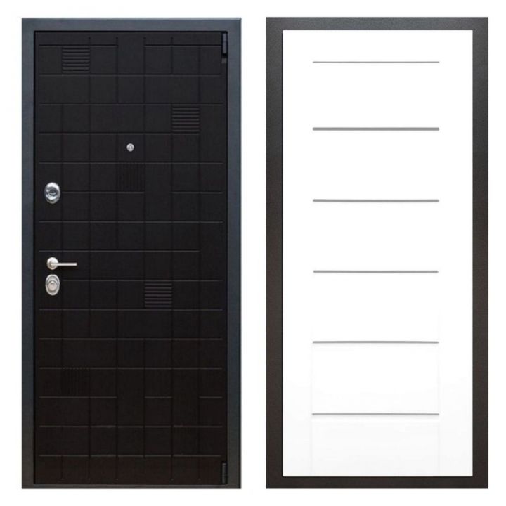 Дверь входная металлическая Great Doors Х12 Тетрис Ясень Черный Сити Белый Ясень