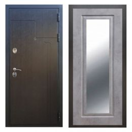 Дверь входная Great Doors Х246 Венге Зеркало Мини ФЛЗ-120 Бетон Темный