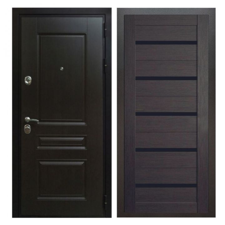 Дверь входная металлическая Great Doors Х Премиум Венге Царга СБ-14 Венге Темный Лакобель