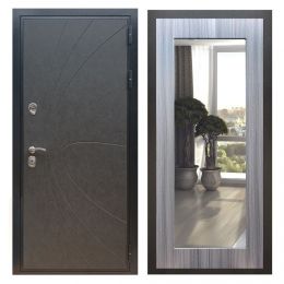 Дверь входная Great Doors X248 Штукатурка Графит Зеркало 18 Сандал Серый