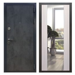 Дверь входная Great Doors X290 Бетон Темный Зеркало Макси Сандал Светлый