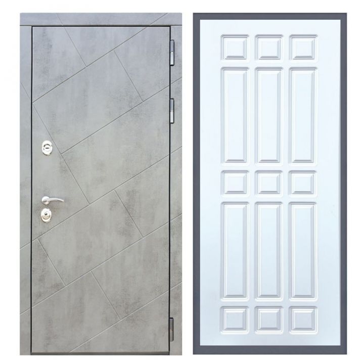 Дверь входная Great Doors Х22 Бетон Темный ФЛ-33 Белый Софт