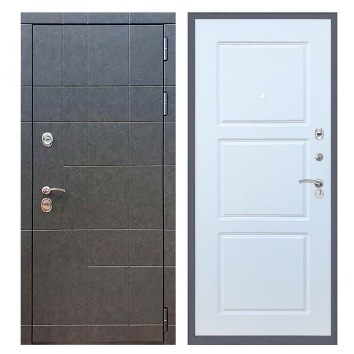 Дверь входная Great Doors Х21 Штукатурка Графит ФЛ-3 Белый Софт