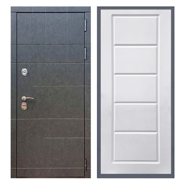 Дверь входная Great Doors Х21 Штукатурка Графит ФЛ-39 Белый Софт