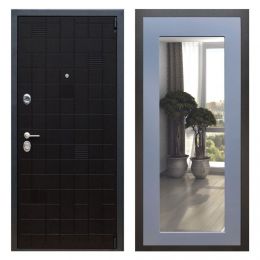 Дверь входная Great Doors Х12 Тетрис Ясень Черный Зеркало 18 Силк Титан