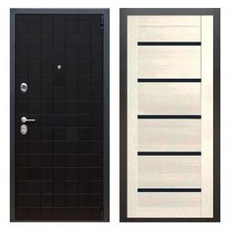 Дверь входная металлическая Great Doors Х12 Тетрис Ясень Черный Царга СБ-14 Лиственница беж Темный Лакобель