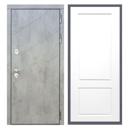Дверь входная Great Doors Х22 Бетон Темный ФЛ-117 Белый Софт