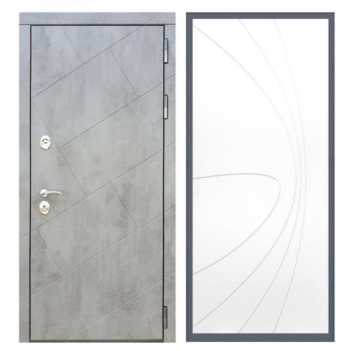 Дверь входная Great Doors Х22 Бетон Темный ФЛ-248 Белый Софт