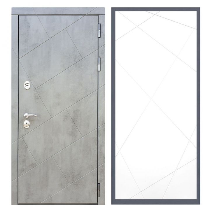 Дверь входная Great Doors Х22 Бетон Темный ФЛ-291 Белый Софт