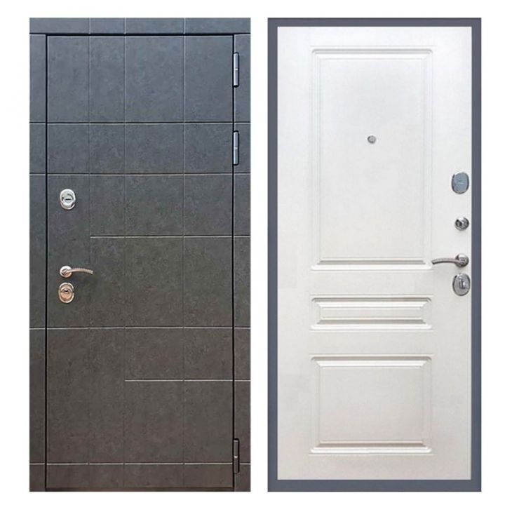 Дверь входная Great Doors Х21 Штукатурка Графит ФЛ-243 Белый Ясень