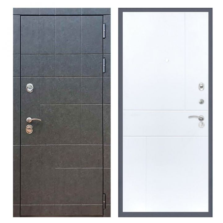 Дверь входная Great Doors Х21 Штукатурка Графит ФЛ-290 Белый Софт