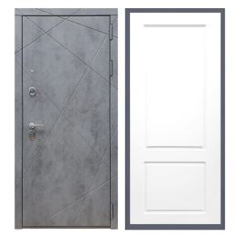 Дверь входная Great Doors Х13 Бетон Темный ФЛ-117 Белый Софт