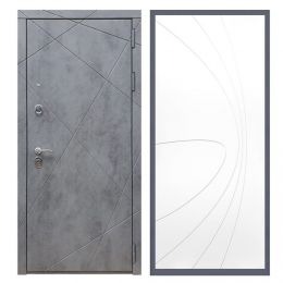 Дверь входная Great Doors Х13 Бетон Темный ФЛ-248 Белый Софт