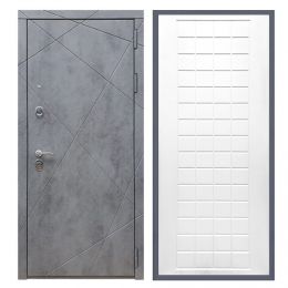 Дверь входная Great Doors Х13 Бетон Темный ФЛ-256 Белый Софт