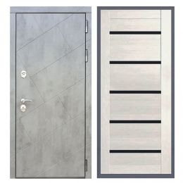 Дверь входная Great Doors Х22 Бетон Темный Царга СБ-14 Лиственница беж Темный Лакобель