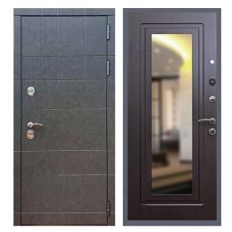 Дверь входная Great Doors Х21 Штукатурка Графит Зеркало Мини ФЛЗ-120 Венге