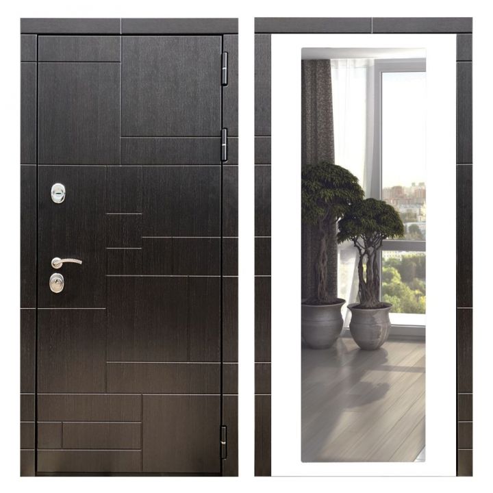 Дверь входная Great Doors Х20 Венге Зеркало XL Белый Софт