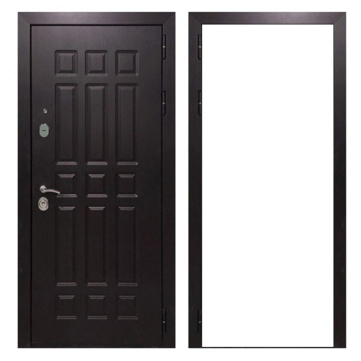Дверь входная металлическая Great Doors Х8 Венге ФЛ-Гладкая Белый Софт