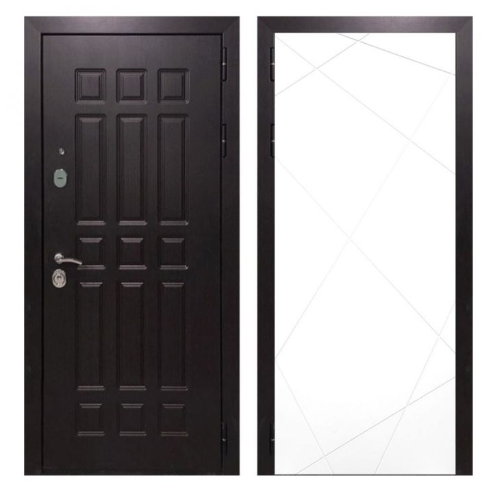 Дверь входная металлическая Great Doors Х8 Венге ФЛ-291 Белый Софт