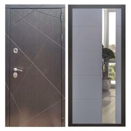 Дверь входная Great Doors Х13 Венге Зеркало ЛФЛС-19 Софт Грей