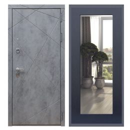 Дверь входная Great Doors Х13 Бетон Темный Зеркало 18 Венге