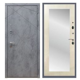 Дверь входная Great Doors Х13 Бетон Темный Зеркало 18 Лиственница беж