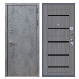 Дверь входная Great Doors Х13 Бетон Темный Царга СБ-14 Лиственница Серая Темный Лакобель