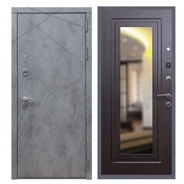 Дверь входная Great Doors Х13 Бетон Темный Зеркало Мини ФЛЗ-120 Венге