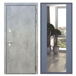 Дверь входная Great Doors Х22 Бетон Темный Зеркало Макси Силк Титан