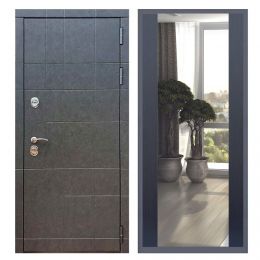 Дверь входная Great Doors Х21 Штукатурка Графит Зеркало Макси Венге