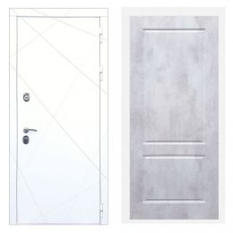 Дверь входная Great Doors Х13 Белая шагрень ФЛ-117 Бетон Светлый