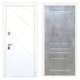 Дверь входная Great Doors Х13 Белая шагрень ФЛ-243 Бетон Светлый