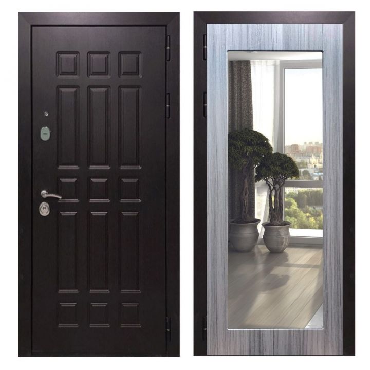 Дверь входная Great Doors Х8 Венге Зеркало 18 Сандал Серый